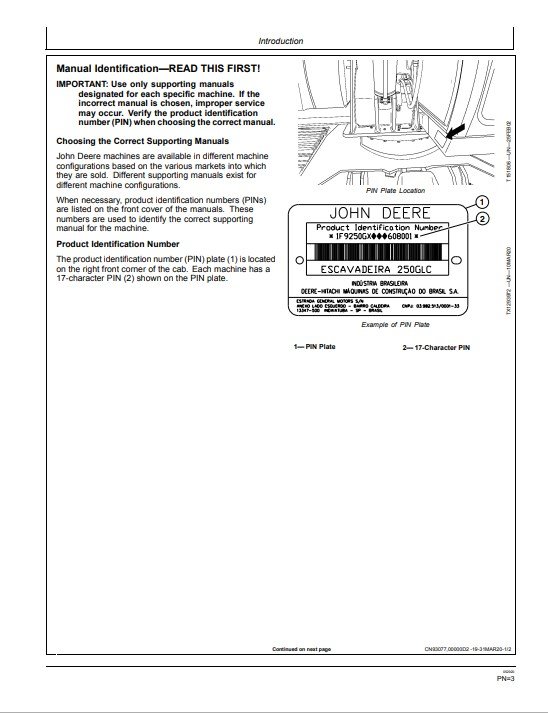 John Deere 250GLC Excavator Operator's Manual - Image 4