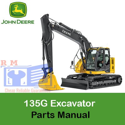 John Deere 135G Excavator Parts Manual, displaying parts diagrams and lists for effective maintenance and repair guidance