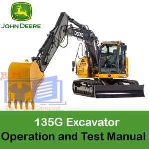 John Deere 135G Excavator Operation and Test Manual, showcasing the model and important testing procedures
