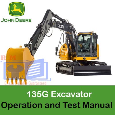John Deere 135G Excavator Operation and Test Manual, showcasing the model and important testing procedures