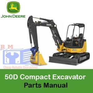 John Deere 50D Compact Excavator Parts manual, illustrating parts layout and technical details for maintenance