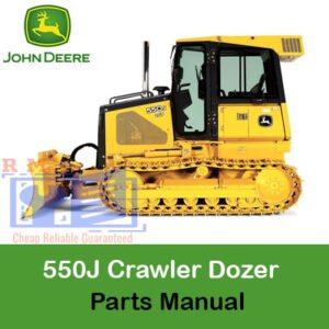 Parts catalog for John Deere 550J Dozer, detailing components and specifications for maintenance and repairs