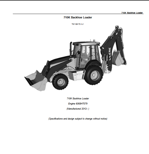 John Deere 710K Backhoe Loader Parts Catalog - Image 4