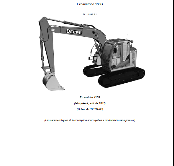 John Deere 135G Excavator Parts Manual - Image 3
