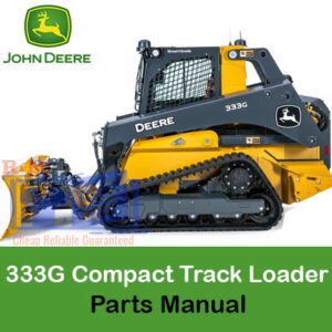 Parts manual for John Deere 333G Compact Track Loader, displaying diagrams and part numbers for maintenance
