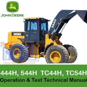 Comprehensive manual for John Deere 444H, 544H, TC44H, and TC54H tool carriers, focusing on operation and testing methods