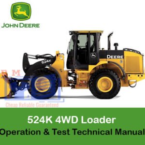 John Deere 524K 4WD Loader Engine 6068HDW74 operation and test manual cover, outlining technical procedures