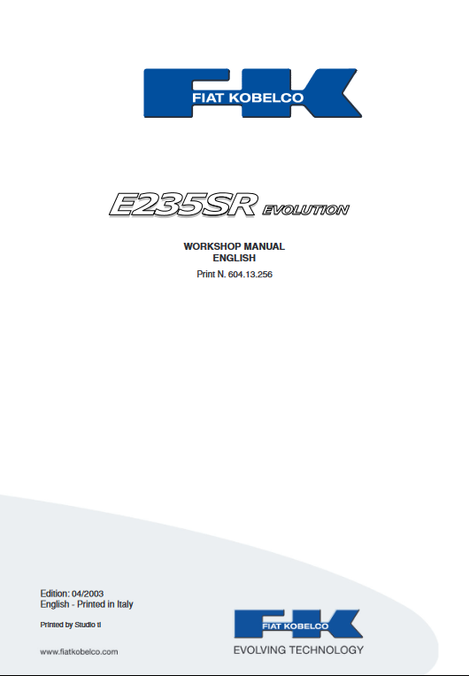 Kobelco E235SR Evolution Excavator Workshop Manual - Image 2