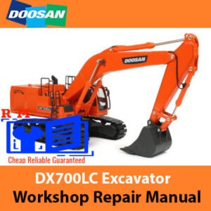 Doosan DX700LC Excavator Workshop Repair Manual showcasing the model name and technical repair illustrations