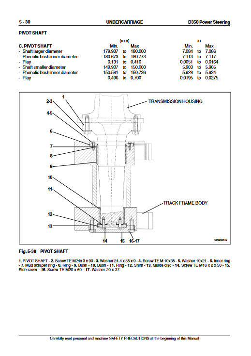 Kobelco D350 Power Steering Crawler Dozer Workshop Manual - Image 4