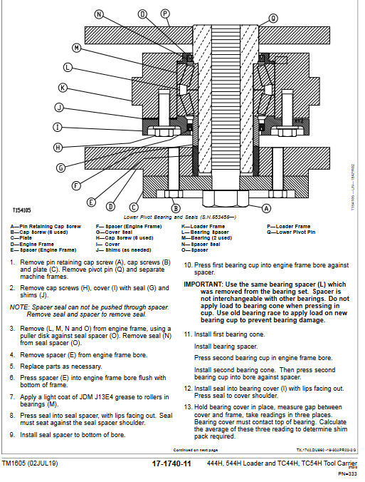 John Deere 444H, John Deere 544H Loader TC44H, TC54H Tool Carrier Repair Technical Manual - Image 6