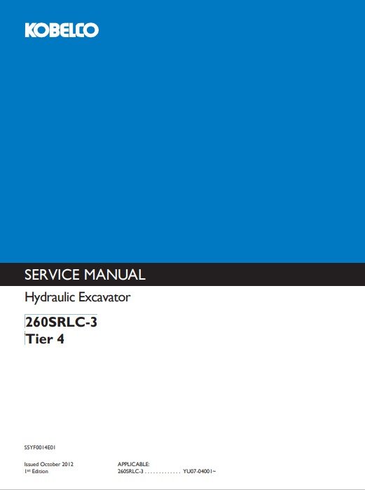 Kobelco 260SRLC-3 Excavator Service Repair Manual - Image 4