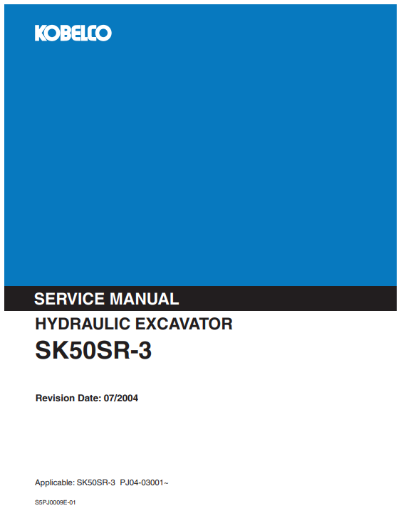 Kobelco SK50SR-3 Excavator Service Repair Manual - Image 3