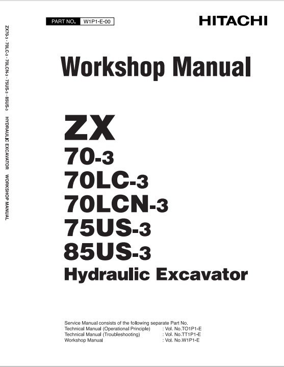 Hitachi ZX70-3, ZX70LC-3, ZX70LCN-3, ZX75US-3, ZX85US-3 Workshop Manual - Image 2