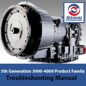 Allison 3000 and 4000 Series troubleshooting manual cover, showcasing diagrams and essential troubleshooting information