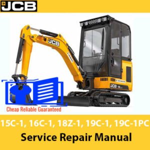 Service repair manual for JCB 15C-1, 16C-1, 18Z-1, 19C-1, and 19C-1 PC models, detailing maintenance and repair procedures