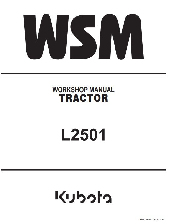 Kubota L2501 Tractor Workshop Manual - Image 2