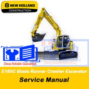 New Holland E160C Blade Runner Excavator service repair manual, showcasing the title and essential maintenance guidelines