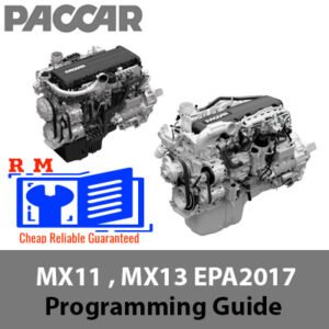 Programming Guide for Paccar MX11 and MX13 engines, detailing EPA2017 compliance and technical information