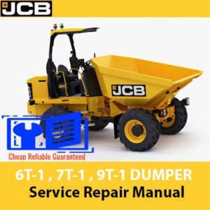 Comprehensive service manual for JCB 6T-1, 7T-1, and 9T-1 dumpers, detailing front and swivel tip repairs