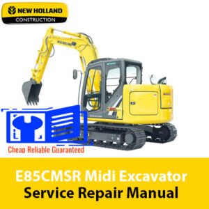 Service repair manual for the New Holland E85C excavator, detailing maintenance and troubleshooting procedures
