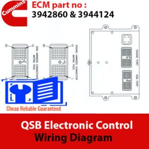 Wiring diagram for Cummins QSB Electronic Control Modules, detailing connections and components for proper installation