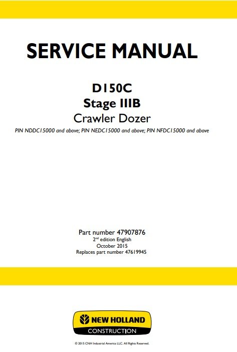 New Holland D150C Dozer Service Repair Manual - Image 2