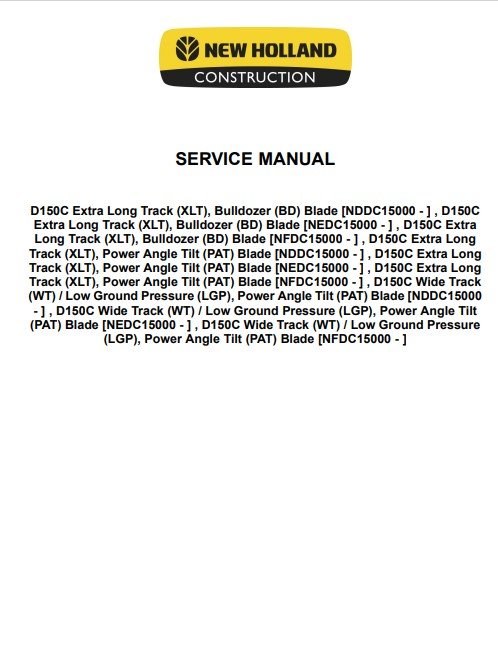 New Holland D150C Dozer Service Repair Manual - Image 3