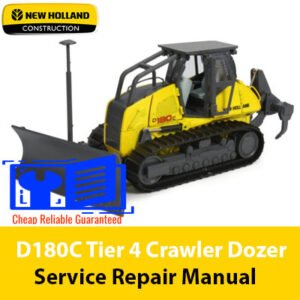 Service repair manual cover for new holland d180c dozer, featuring technical illustrations, detailed repair and maintenance instructions