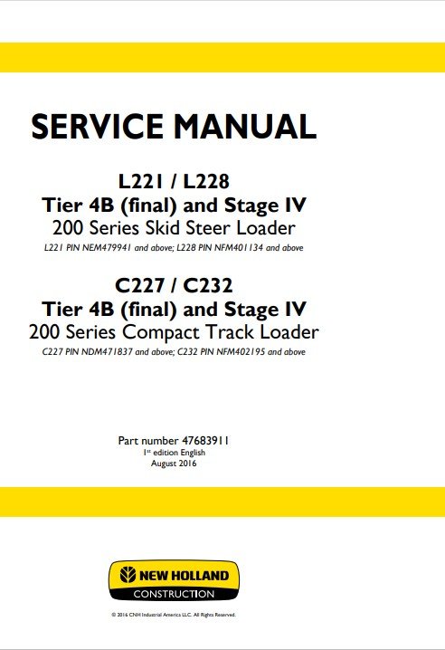 New Holland L221, New Holland L228, New Holland C227, New Holland C232 Service Repair Manual - Image 2