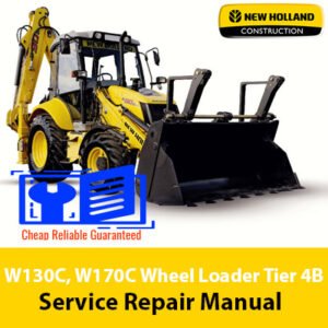 New Holland W130C and W170C Loader Service Repair Manual cover for maintenance and repair guidance