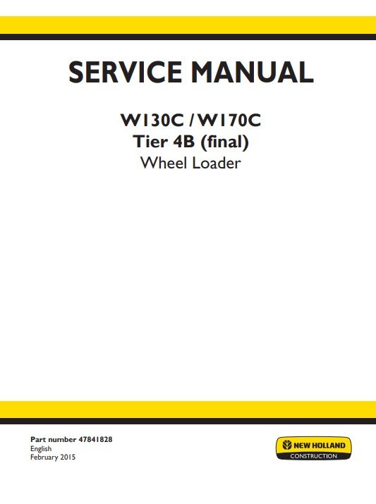 New Nolland W130C, New Nolland W170C Wheel Loader Service Repair Manual - Image 2