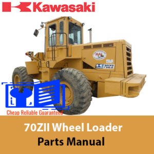 Parts catalog for Kawasaki 70ZII Wheel Loader, detailing components and specifications for maintenance and repairs