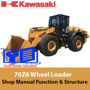 Kawasaki 70Z6 shop manual cover, featuring the title and an illustration of the equipment's structure and functions