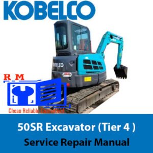 Kobelco 50SR ACERA Service Repair Manual, showcasing the title with detailed illustrations related to the excavator's service