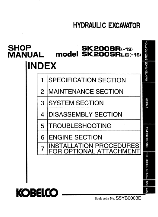 Kobelco SK200SR-1S, Kobelco SK200SRLC-1S Workshop Repair Manual - Image 3
