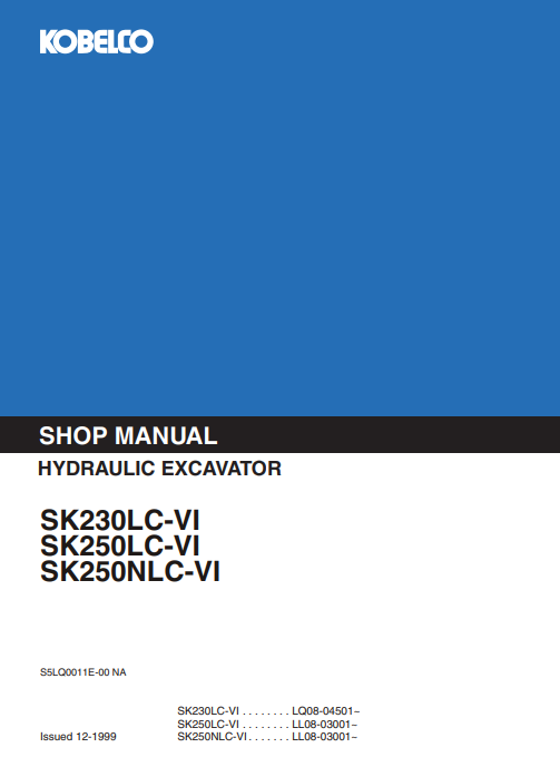 Kobelco SK230LC-VI, Kobelco SK250LC-VI, Kobelco SK250NLC-VI Workshop Repair Manual - Image 2