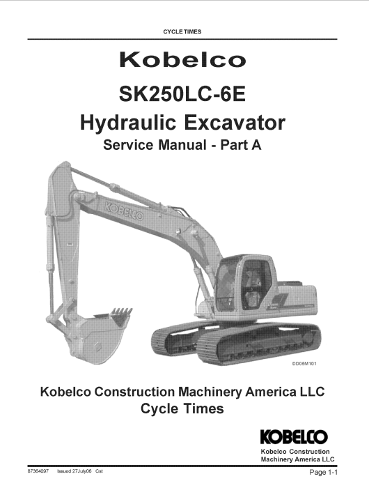Kobelco SK250LC-6E Excavator Workshop Repair Manual - Image 3