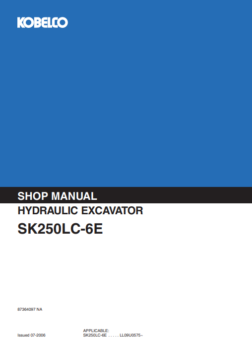Kobelco SK250LC-6E Excavator Workshop Repair Manual - Image 2