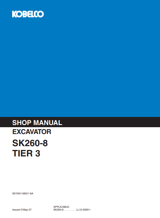 Kobelco SK260-8 Workshop Repair Manual - Image 2