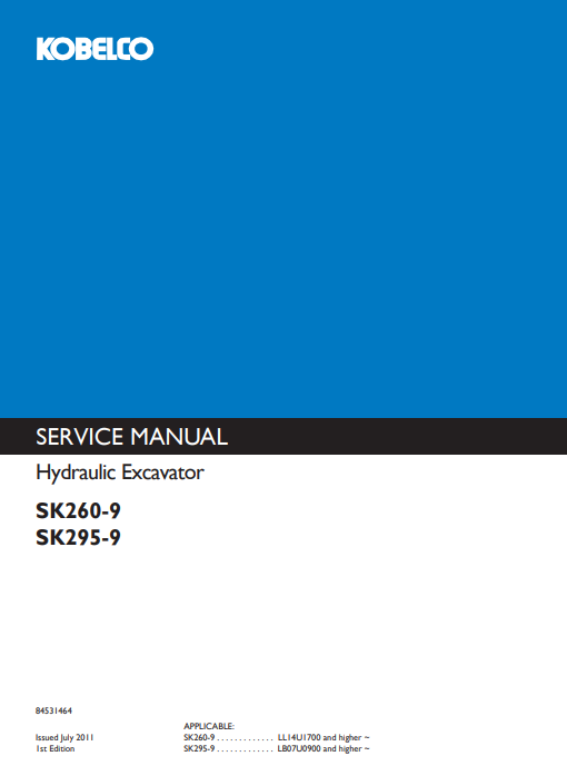 Kobelco SK260-9, Kobelco SK295-9 Service Repair Manual - Image 2