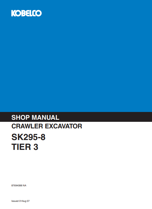 Kobelco SK295-8 Excavator Workshop Repair Manual - Image 2