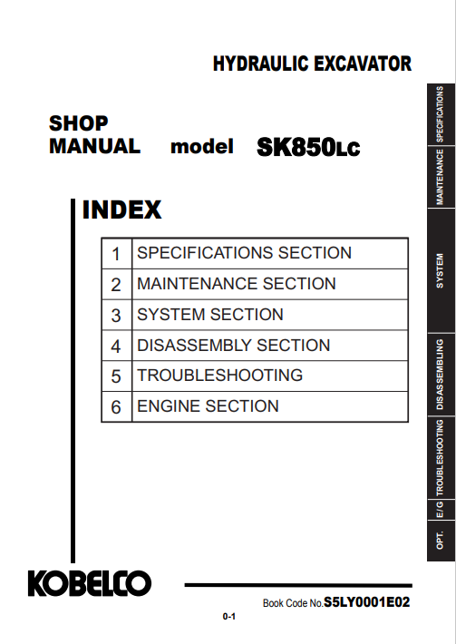 Kobelco SK850LC SUPER ACERA Workshop Repair Manual - Image 3