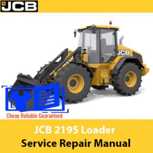 JCB 219S Loader Service Repair Manual, displaying the loader with diagrams and service information for repairs
