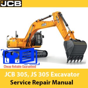 the JCB JS305 Excavator Service Repair Manual, showcasing the model and essential repair information