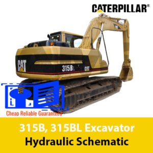 Diagram illustrating the hydraulic system of Caterpillar 315B and 315BL excavators, showing key parts and their functions