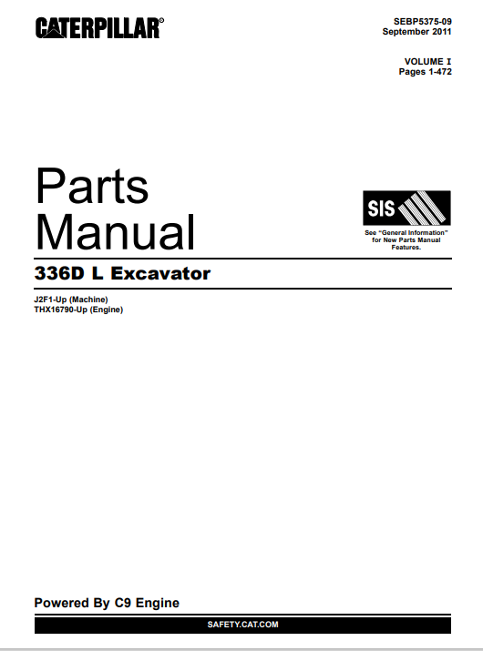 Caterpillar 336DL Excavator Parts Manual - Image 2