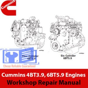 Detailed workshop manual for Cummins 4BT3.9 and 6BT5.9 engines, showcasing repair procedures and maintenance guidelines