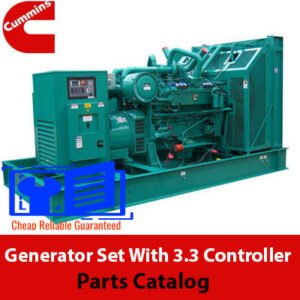 Parts manual for Cummins Generator Set featuring a 3.3 controller, detailing components and assembly instructions