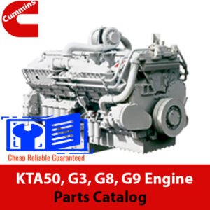 Comprehensive parts catalog for Cummins KTA50, G3, G8, and G9 engines, including detailed component listings